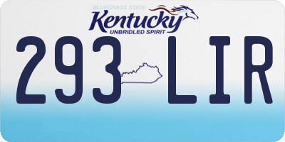KY license plate 293LIR
