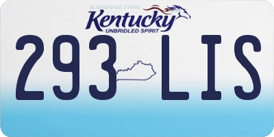 KY license plate 293LIS
