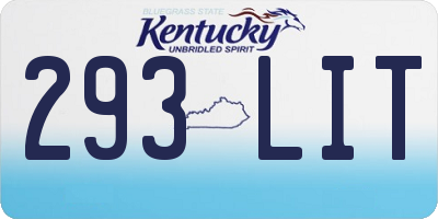 KY license plate 293LIT