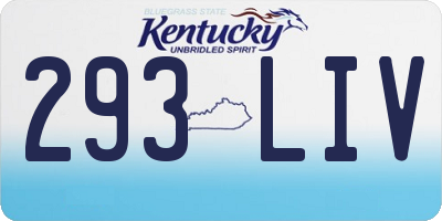 KY license plate 293LIV