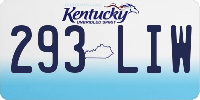 KY license plate 293LIW