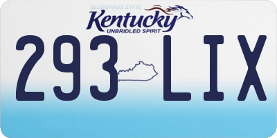 KY license plate 293LIX