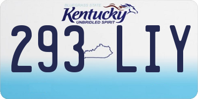 KY license plate 293LIY