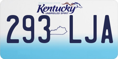 KY license plate 293LJA