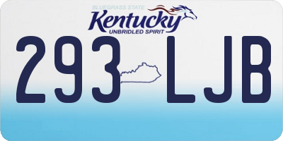 KY license plate 293LJB