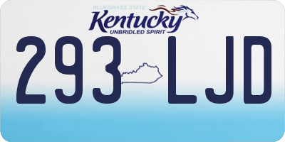 KY license plate 293LJD