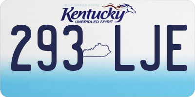 KY license plate 293LJE