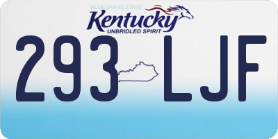 KY license plate 293LJF