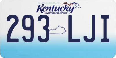 KY license plate 293LJI