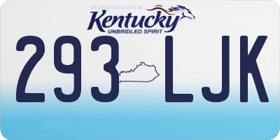 KY license plate 293LJK