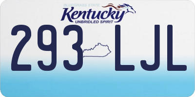 KY license plate 293LJL