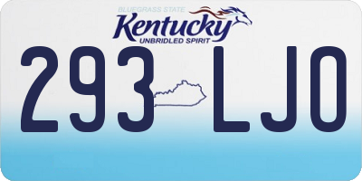 KY license plate 293LJO