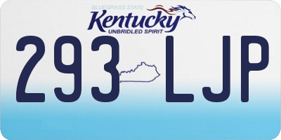 KY license plate 293LJP