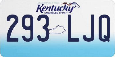 KY license plate 293LJQ