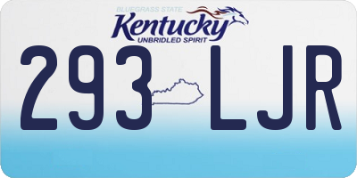 KY license plate 293LJR