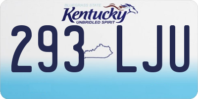 KY license plate 293LJU
