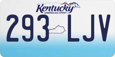 KY license plate 293LJV
