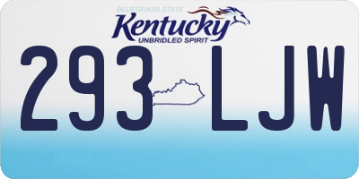 KY license plate 293LJW