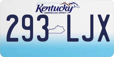 KY license plate 293LJX