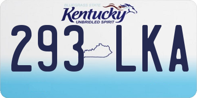 KY license plate 293LKA