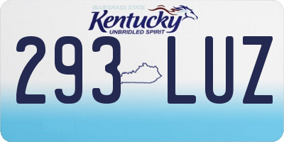 KY license plate 293LUZ