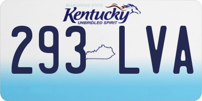 KY license plate 293LVA