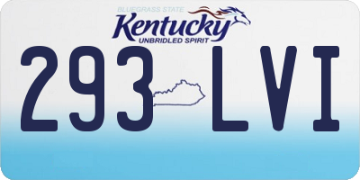 KY license plate 293LVI