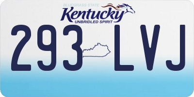 KY license plate 293LVJ