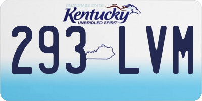 KY license plate 293LVM