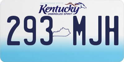 KY license plate 293MJH