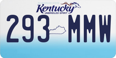 KY license plate 293MMW