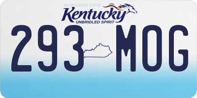 KY license plate 293MOG