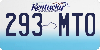 KY license plate 293MTO