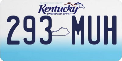 KY license plate 293MUH