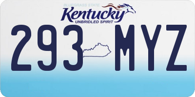 KY license plate 293MYZ