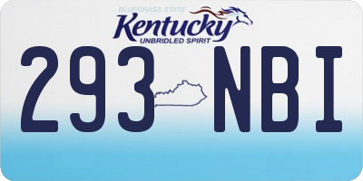 KY license plate 293NBI