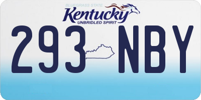 KY license plate 293NBY
