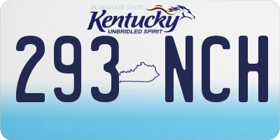 KY license plate 293NCH