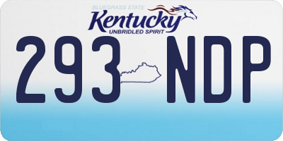 KY license plate 293NDP