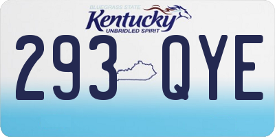 KY license plate 293QYE