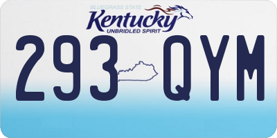 KY license plate 293QYM