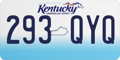 KY license plate 293QYQ