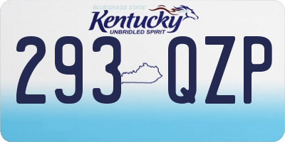 KY license plate 293QZP