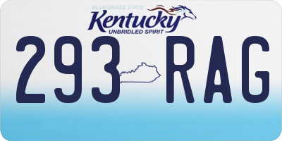 KY license plate 293RAG