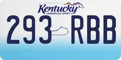 KY license plate 293RBB