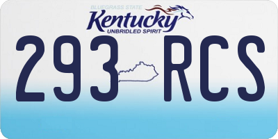 KY license plate 293RCS