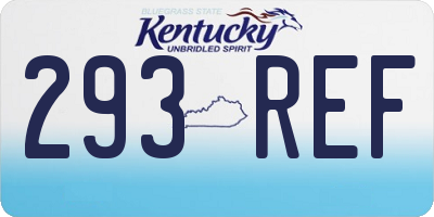 KY license plate 293REF
