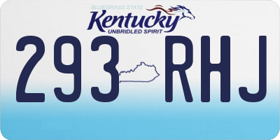 KY license plate 293RHJ