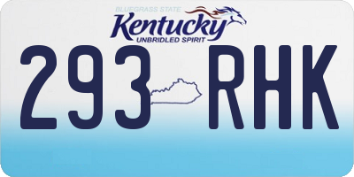 KY license plate 293RHK