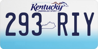 KY license plate 293RIY